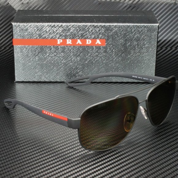 Prada Men's Black and Brown Polarized Sunglasses - Picture 1 of 4